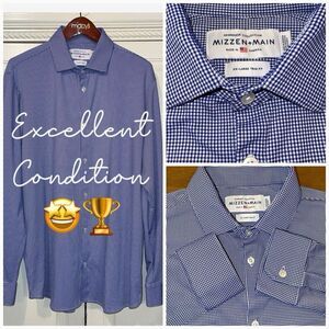 Mizzen Main Shirt‎ Men XXL Gingham Check Long Sleeve Spread Collar Spinnaker